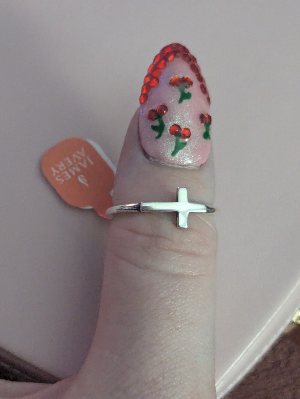 James Avery Sterling Silver Horizon Cross Ring Size 8.5